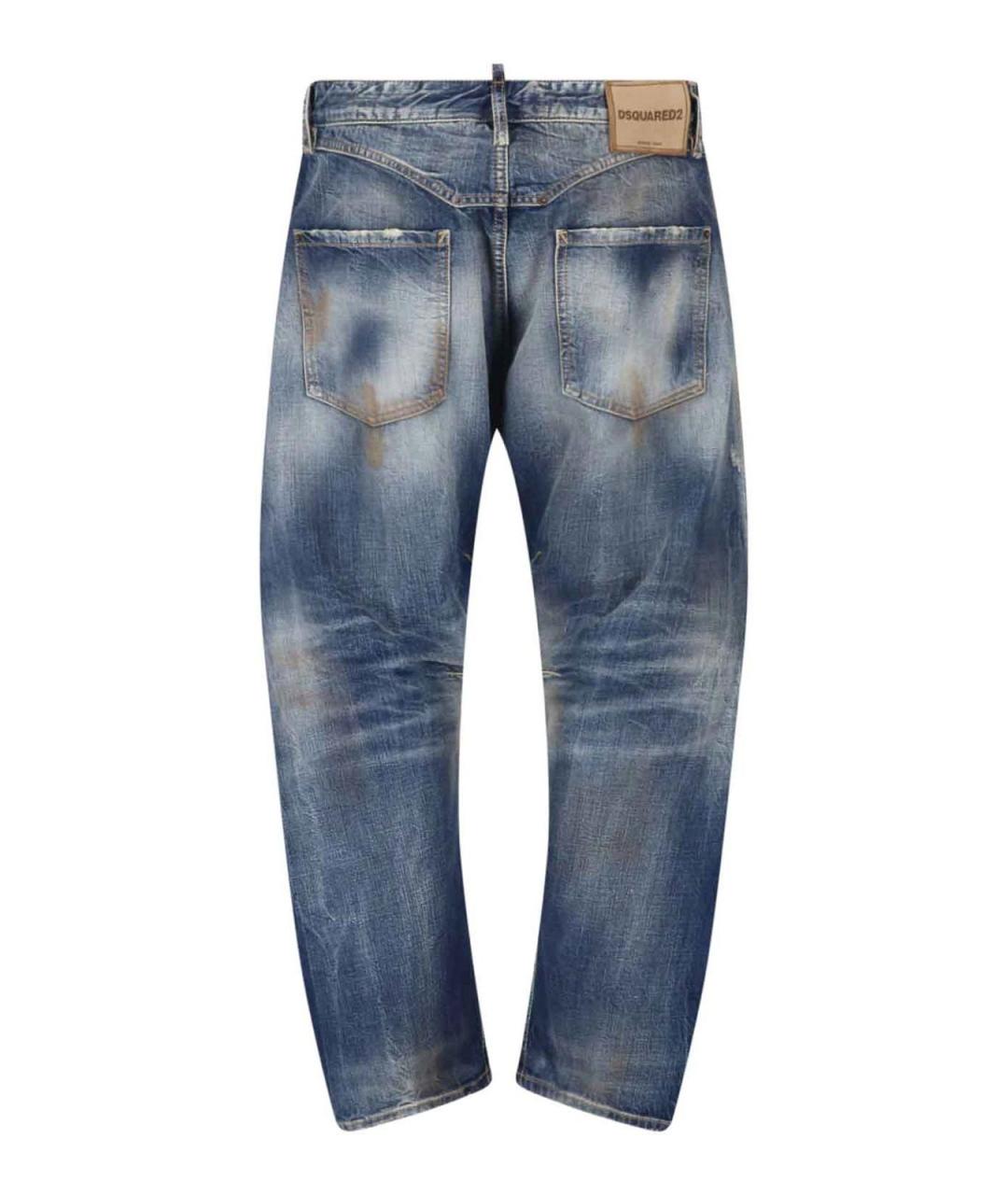 DSQUARED2 Синие хлопковые прямые джинсы, фото 2