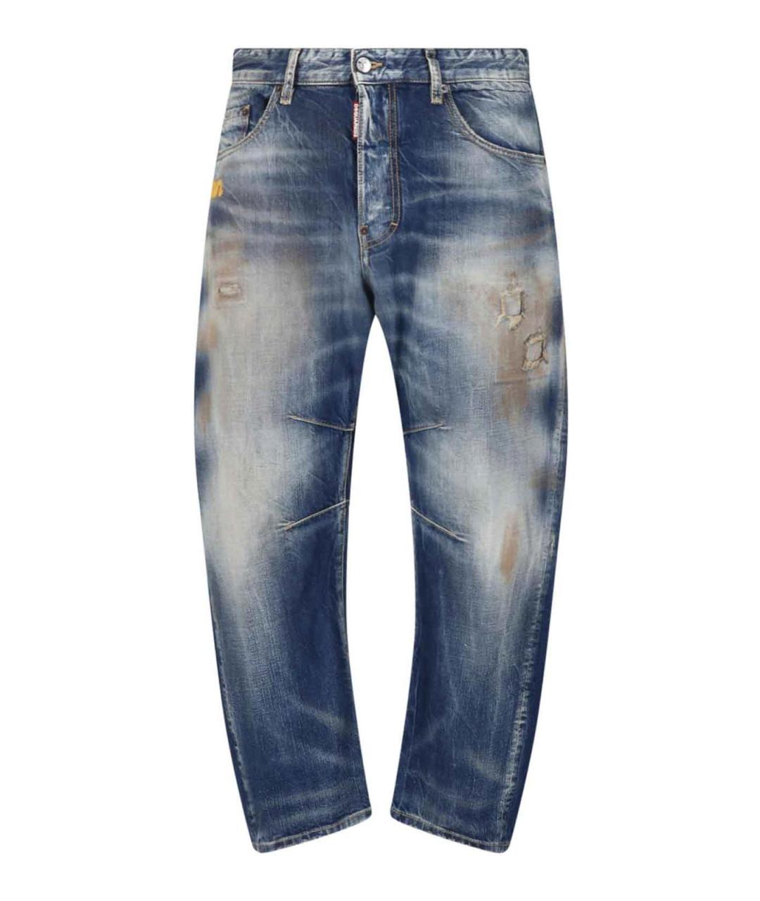 DSQUARED2 Синие хлопковые прямые джинсы, фото 1