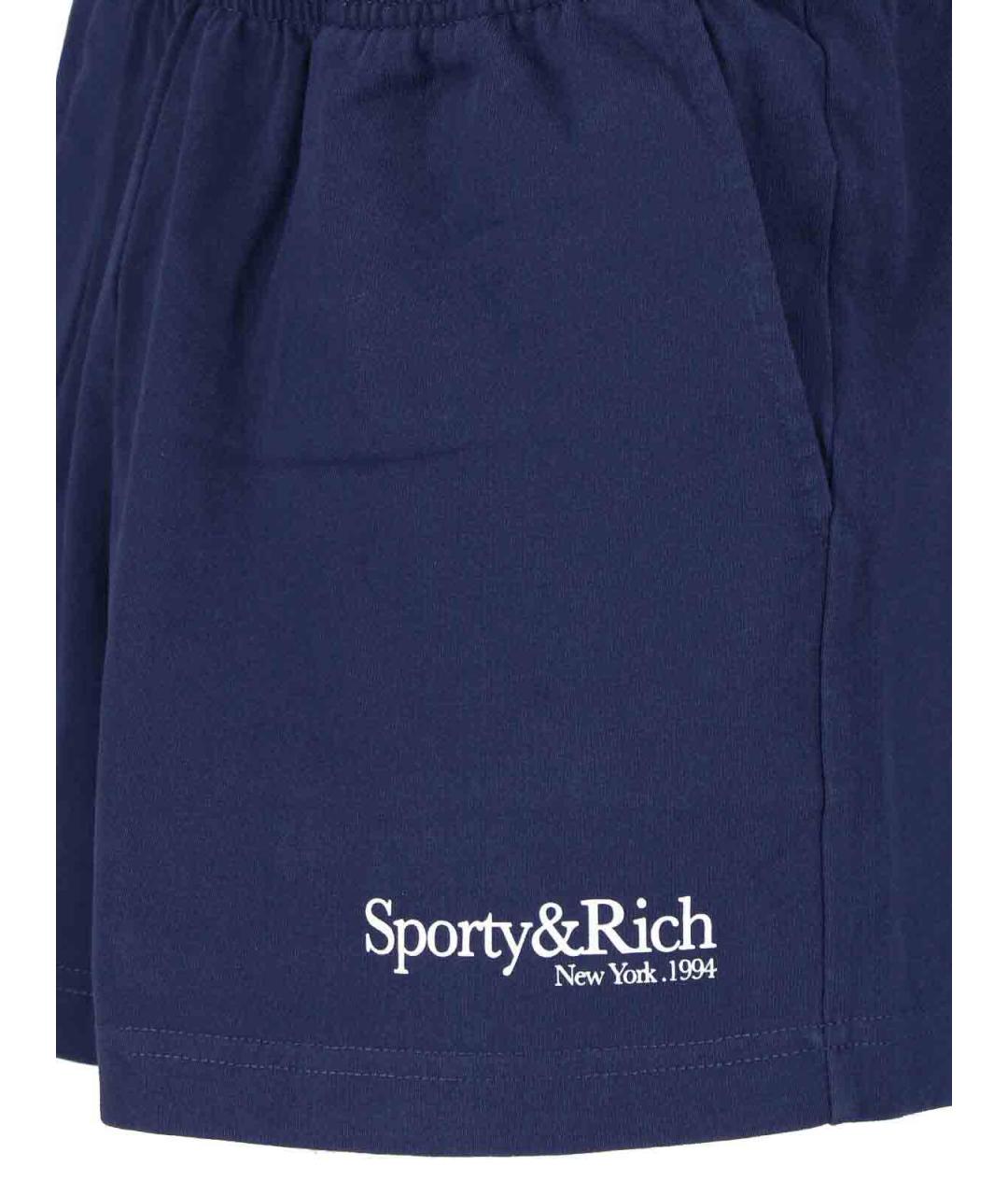 SPORTY AND RICH Синие хлопковые шорты, фото 3