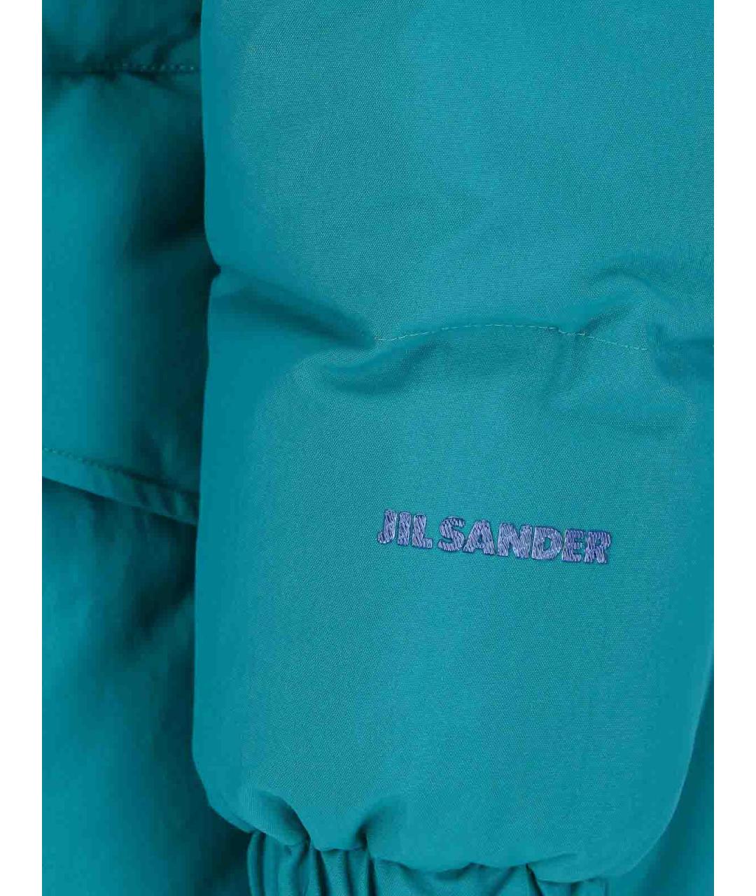 JIL SANDER Зеленый полиэстеровый пуховик, фото 4