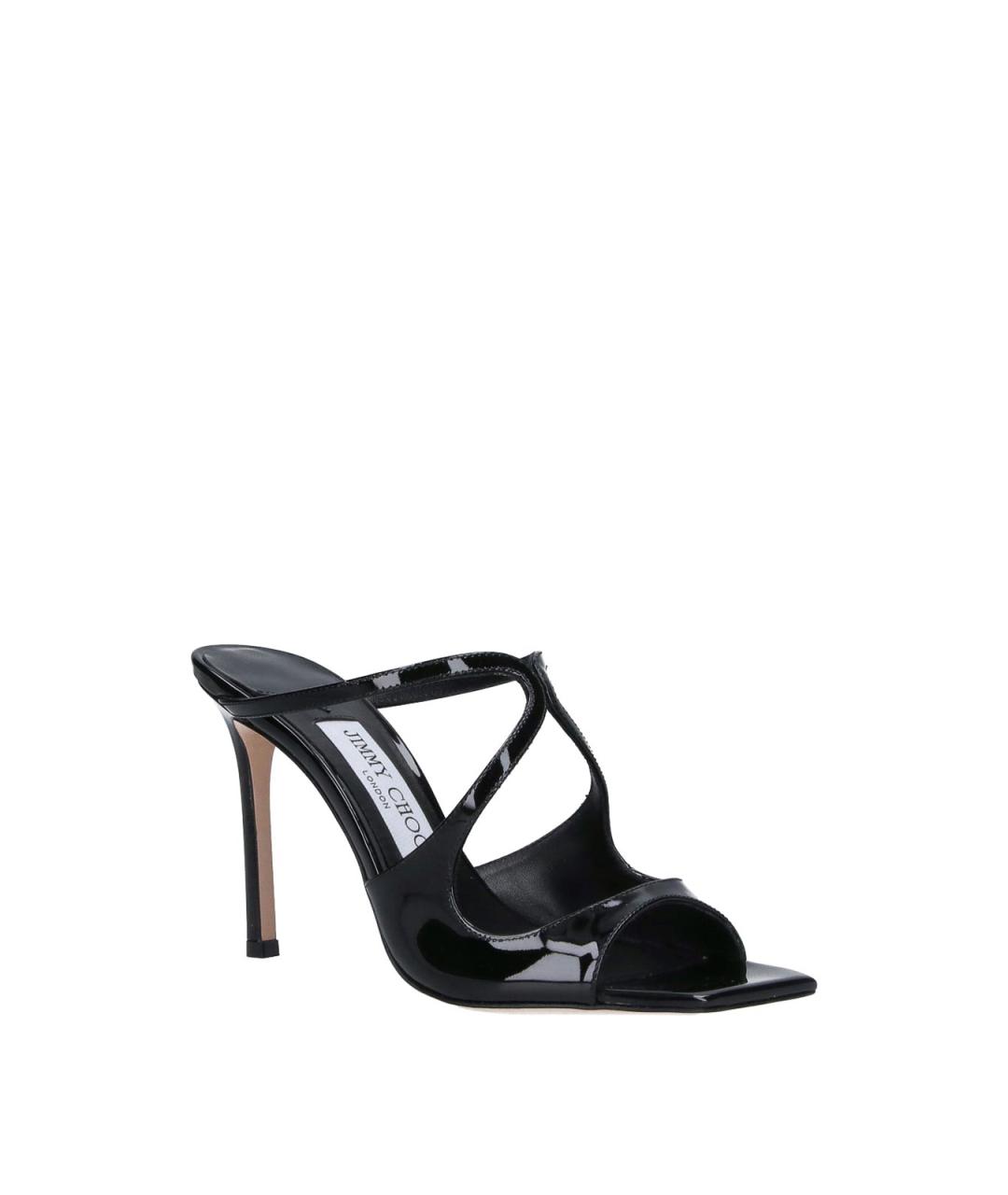 JIMMY CHOO Черные кожаные мюли, фото 2