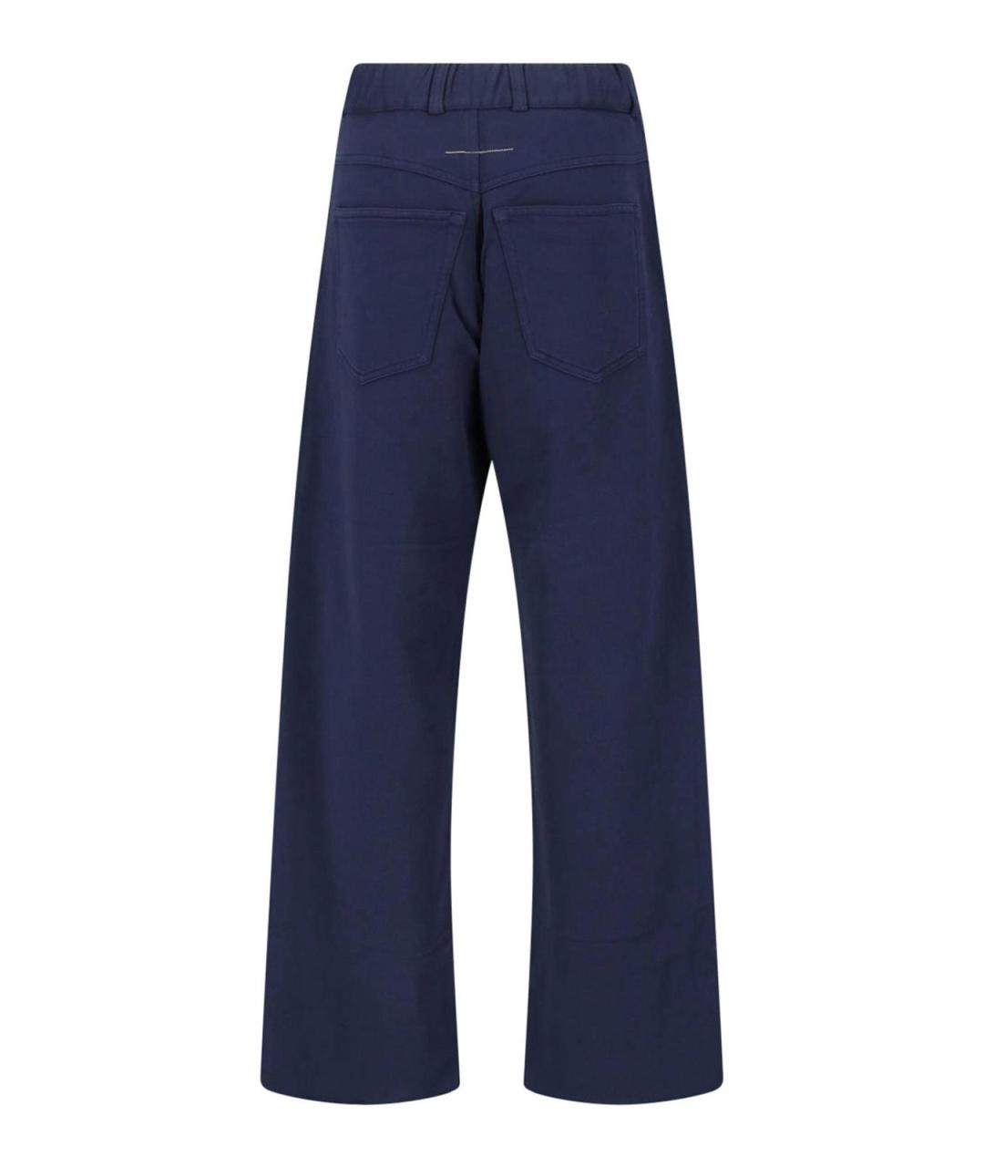 MM6 MAISON MARGIELA Синие хлопковые брюки широкие, фото 2
