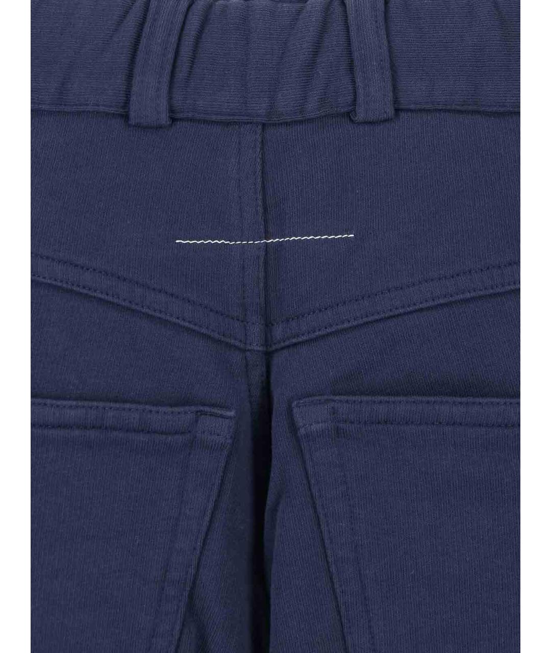 MM6 MAISON MARGIELA Синие хлопковые брюки широкие, фото 5