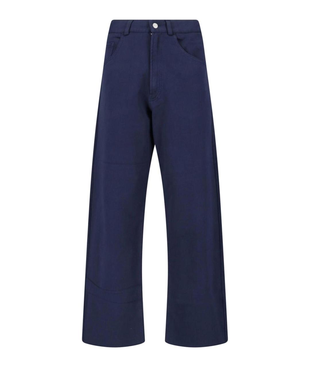 MM6 MAISON MARGIELA Синие хлопковые брюки широкие, фото 1