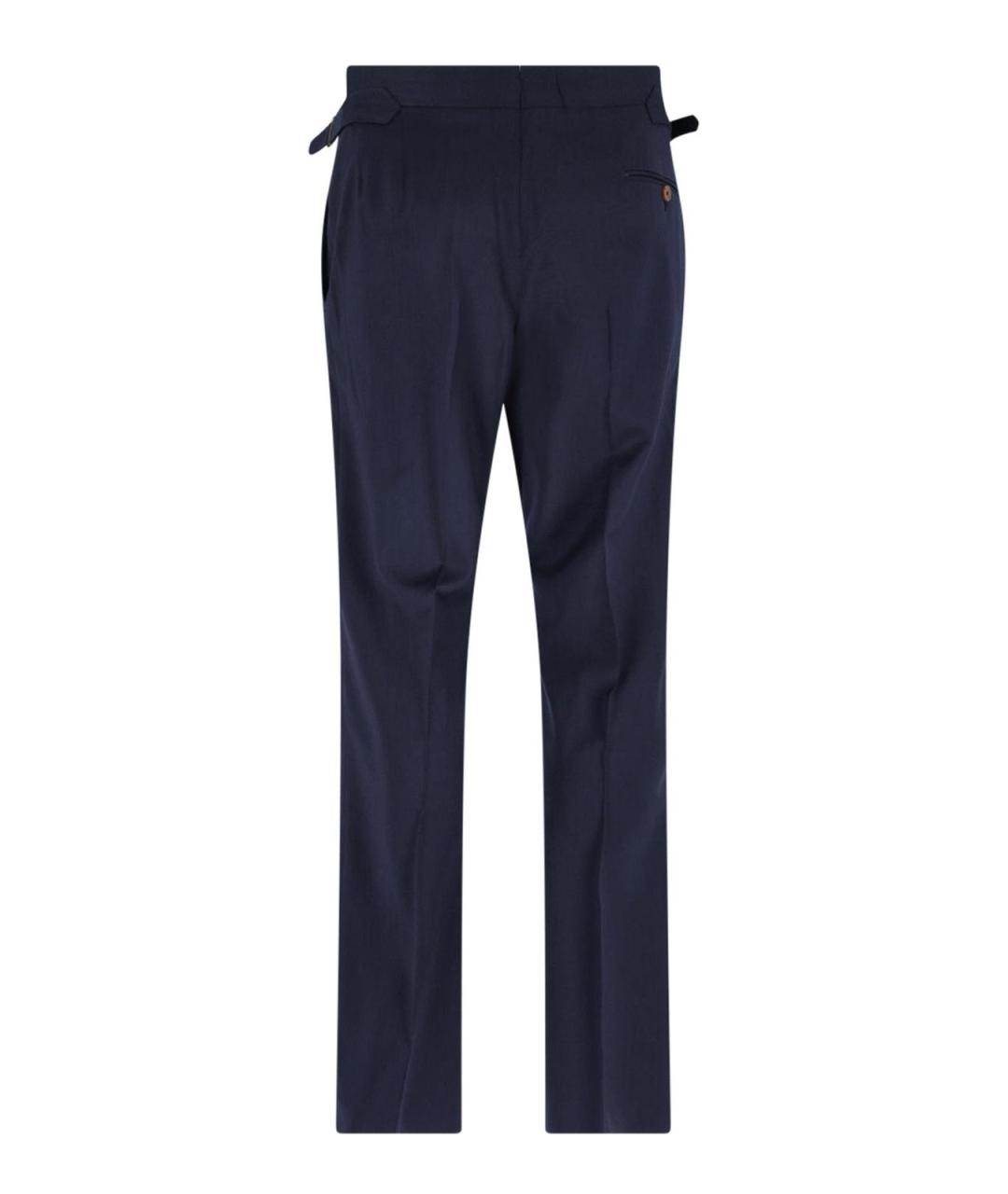VIVIENNE WESTWOOD Синие шерстяные повседневные брюки, фото 2