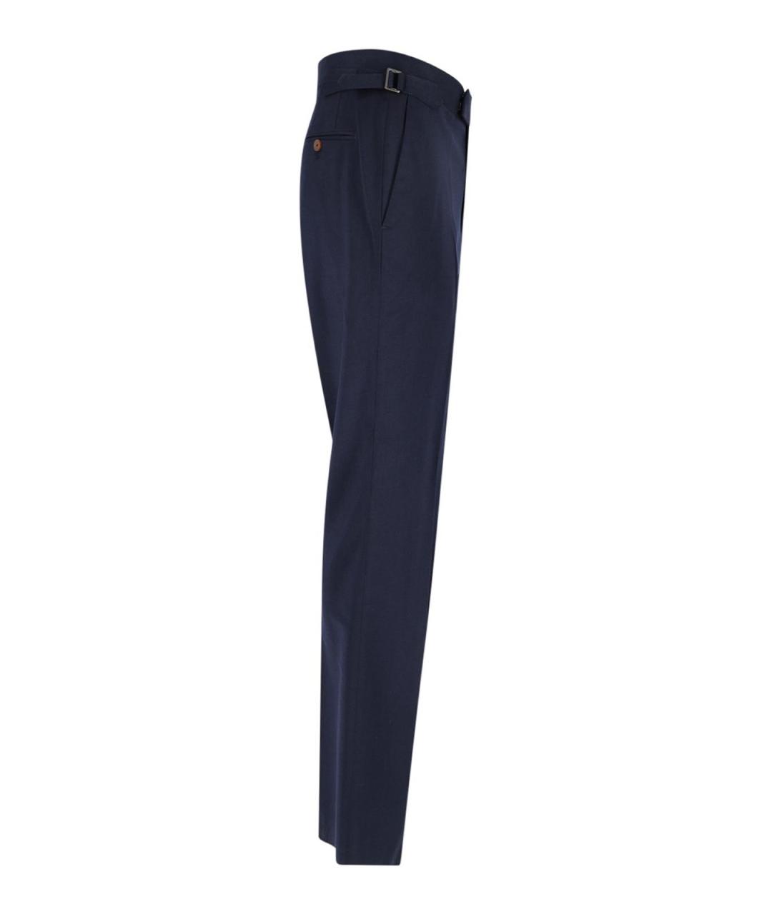 VIVIENNE WESTWOOD Синие шерстяные повседневные брюки, фото 3