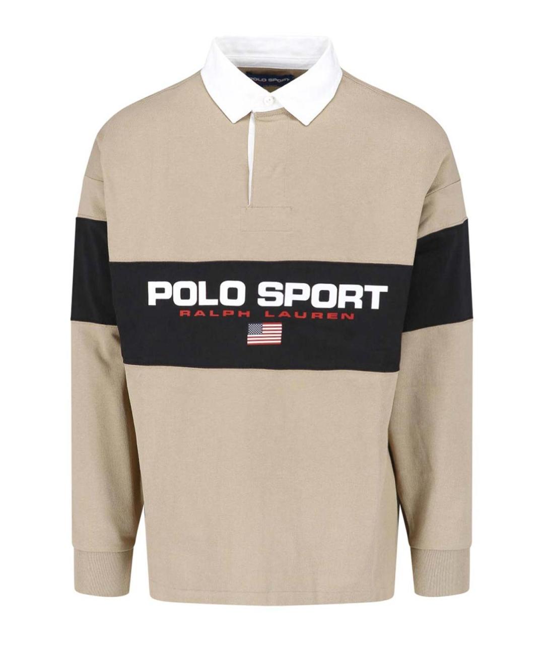 POLO RALPH LAUREN Мульти хлопковое поло с длинным рукавом, фото 1