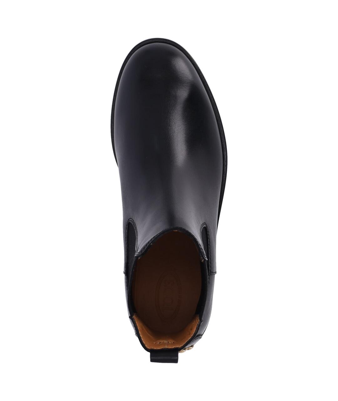 TOD'S Черные кожаные ботинки, фото 5