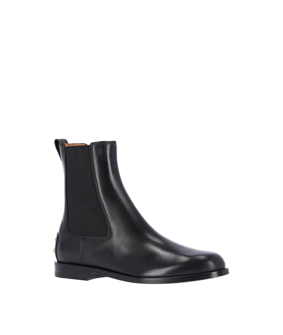 TOD'S Черные кожаные ботинки, фото 2
