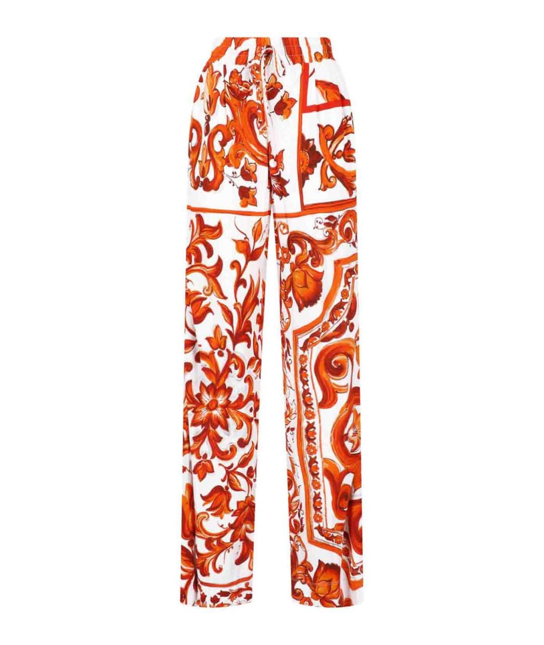 DOLCE&GABBANA Мульти вискозные прямые брюки, фото 1