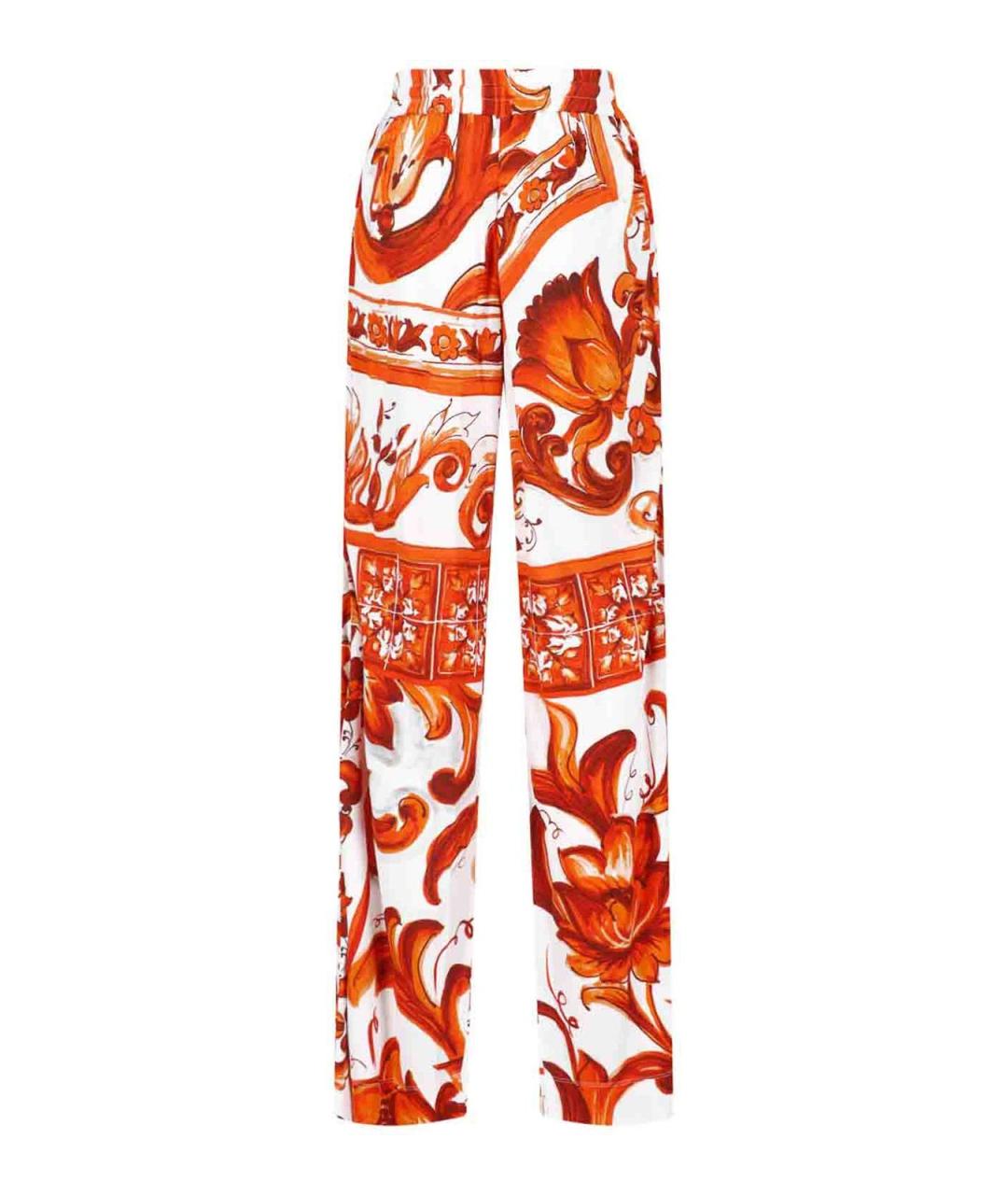 DOLCE&GABBANA Мульти вискозные прямые брюки, фото 2