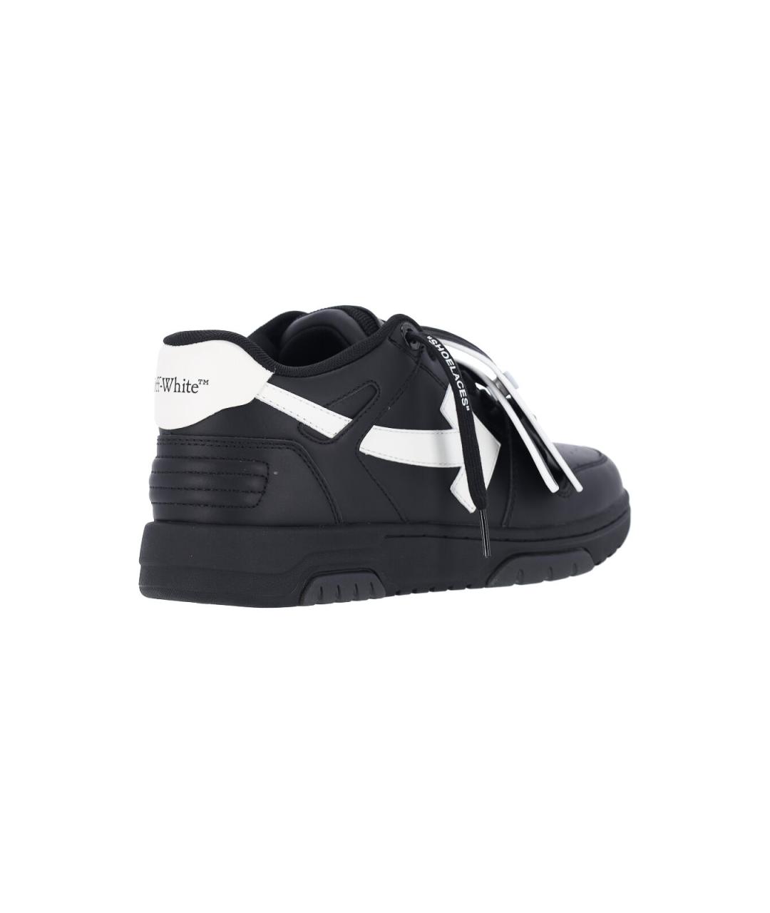 OFF-WHITE Черные кожаные низкие кроссовки / кеды, фото 4