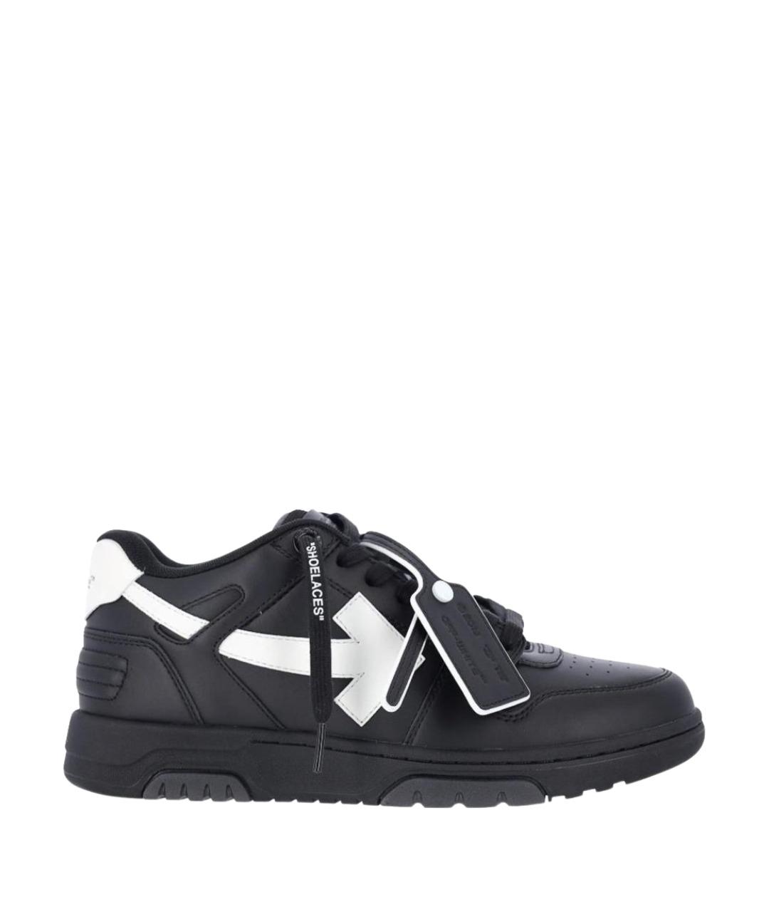 OFF-WHITE Черные кожаные низкие кроссовки / кеды, фото 1
