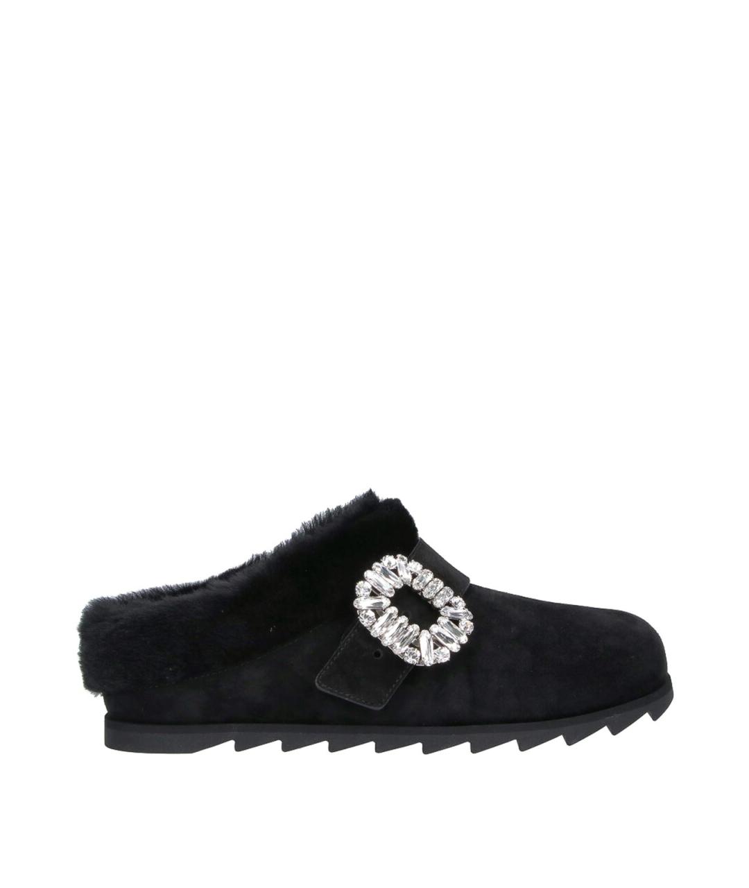 ROGER VIVIER Черные замшевые сабо, фото 6