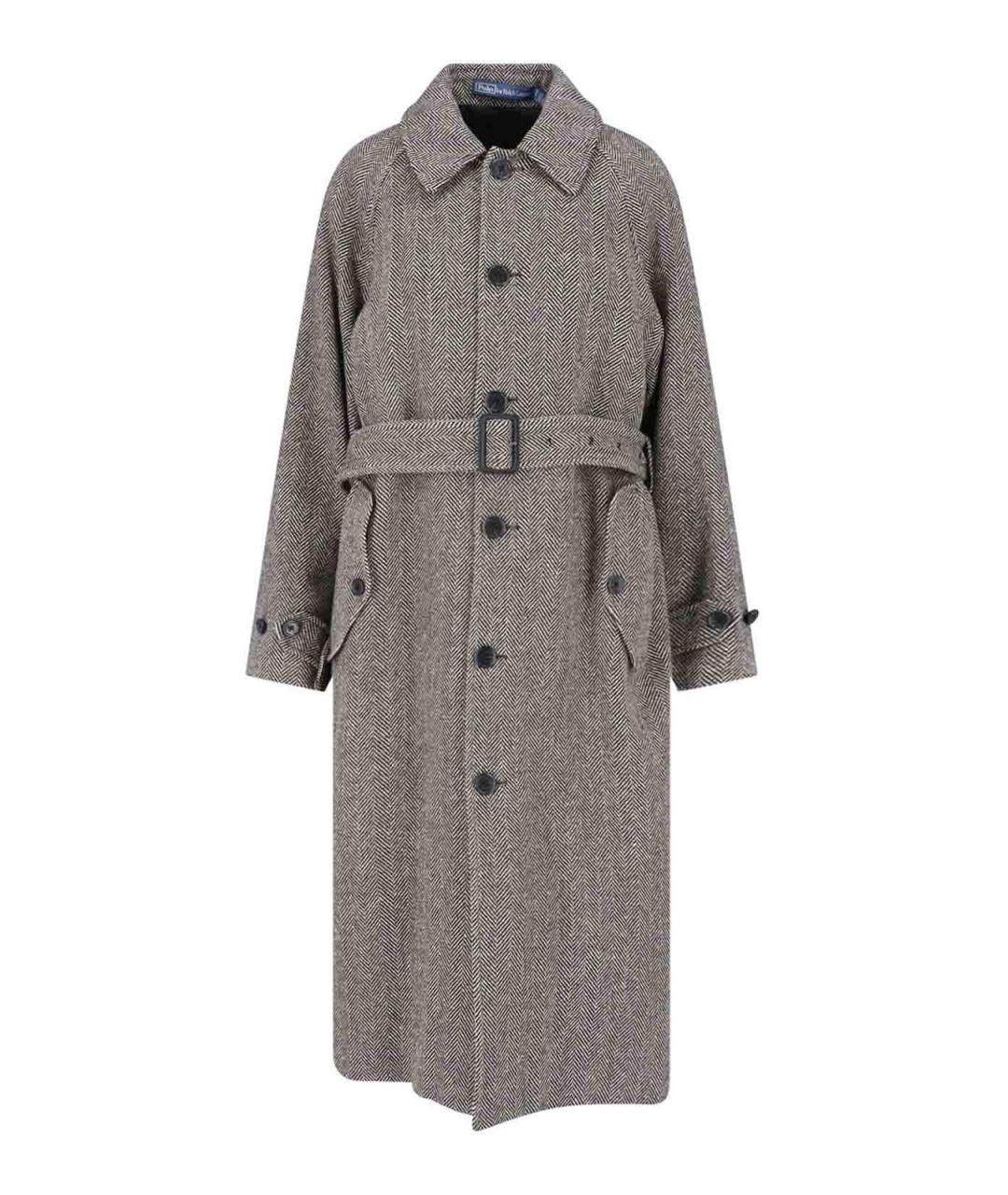POLO RALPH LAUREN Серое шерстяное пальто, фото 3