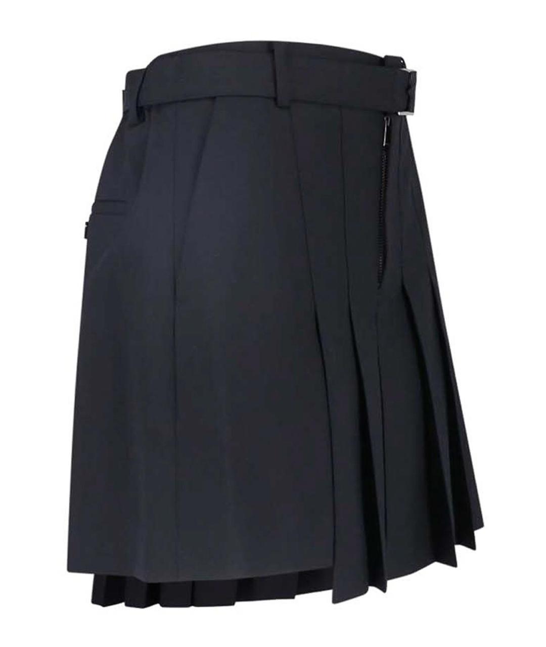 SACAI Черная шерстяная юбка-шорты, фото 3