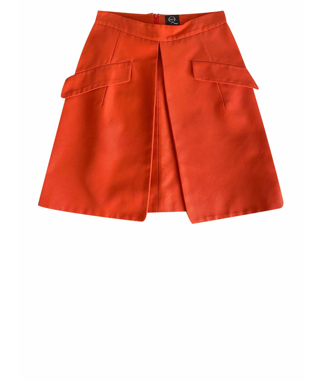 ALEXANDER MCQUEEN Оранжевая вискозная юбка мини, фото 1