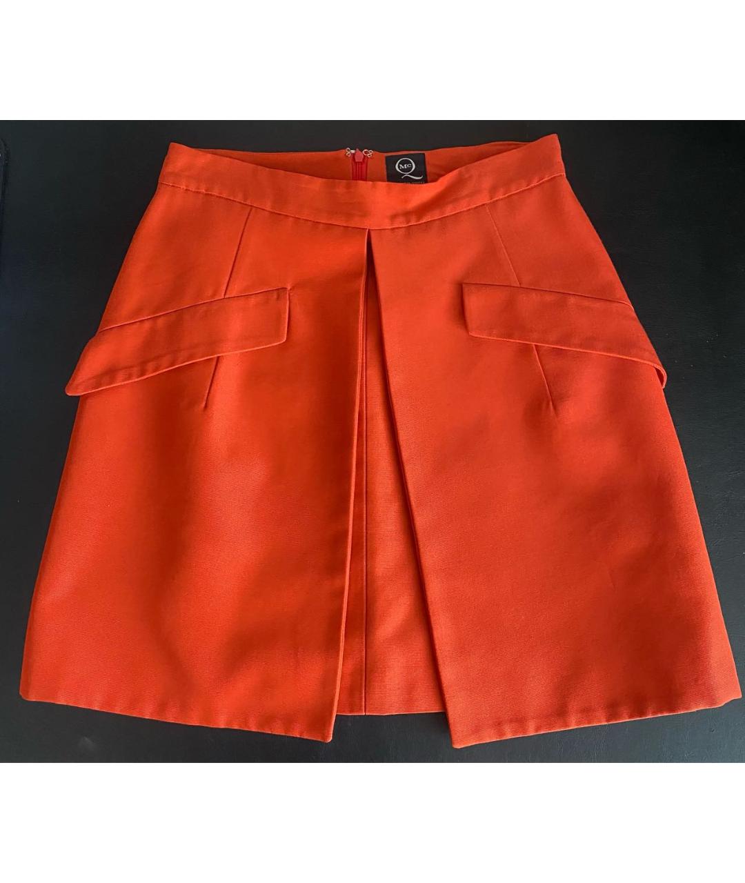 ALEXANDER MCQUEEN Оранжевая вискозная юбка мини, фото 5