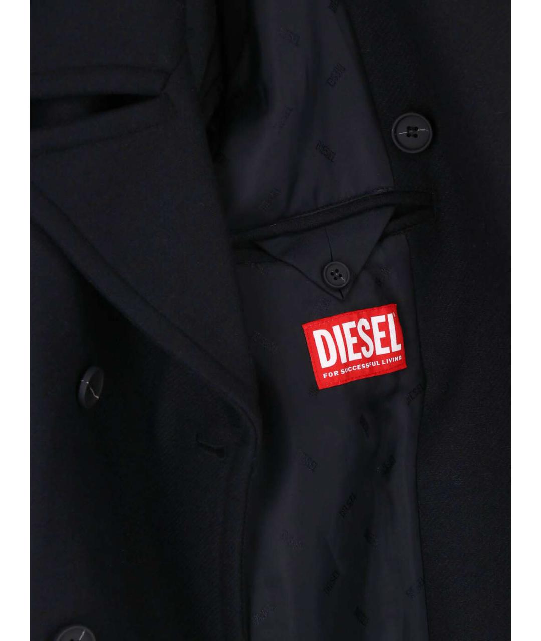 DIESEL Черное шерстяное пальто, фото 5