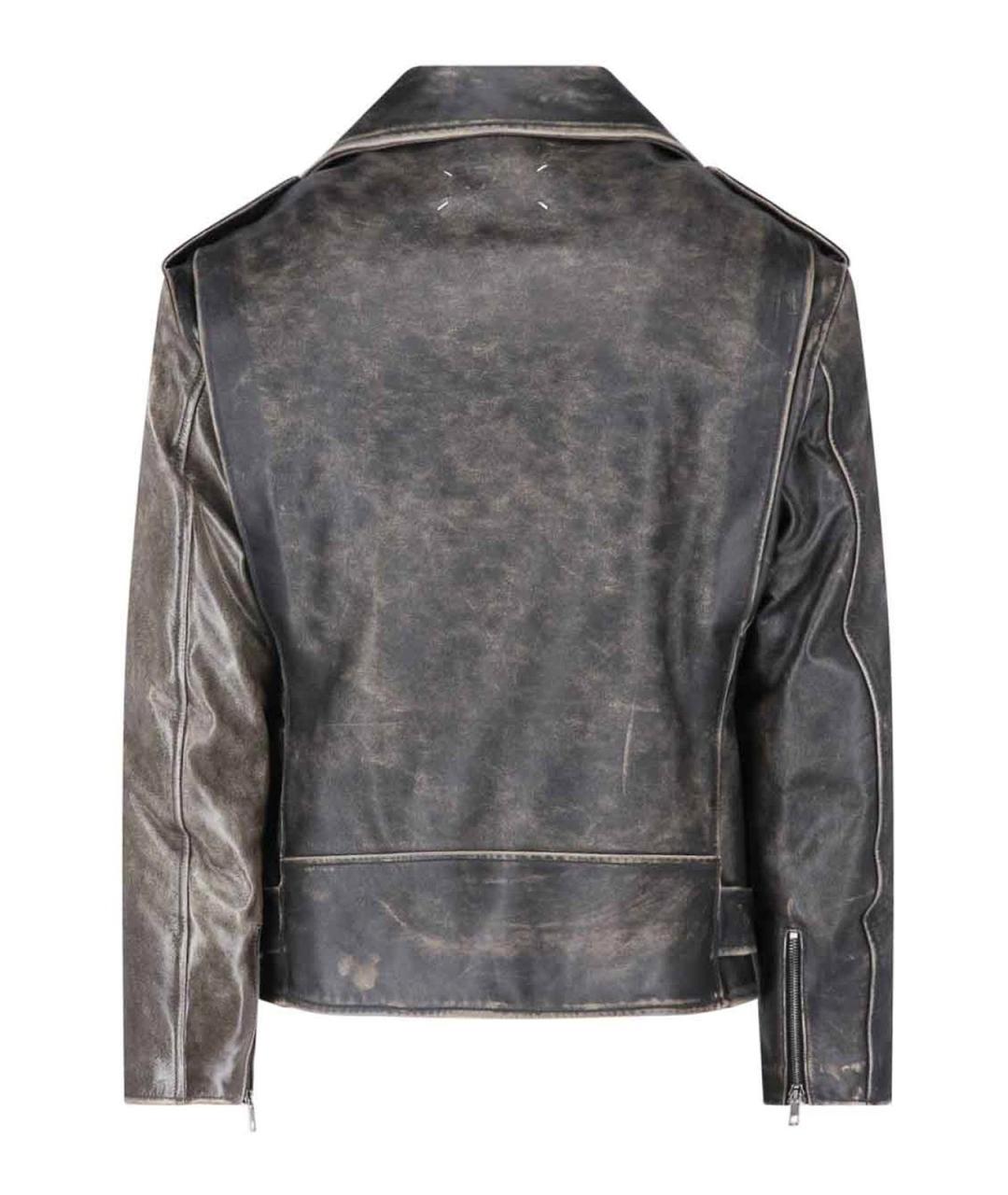 MAISON MARGIELA Черная кожаная куртка, фото 2