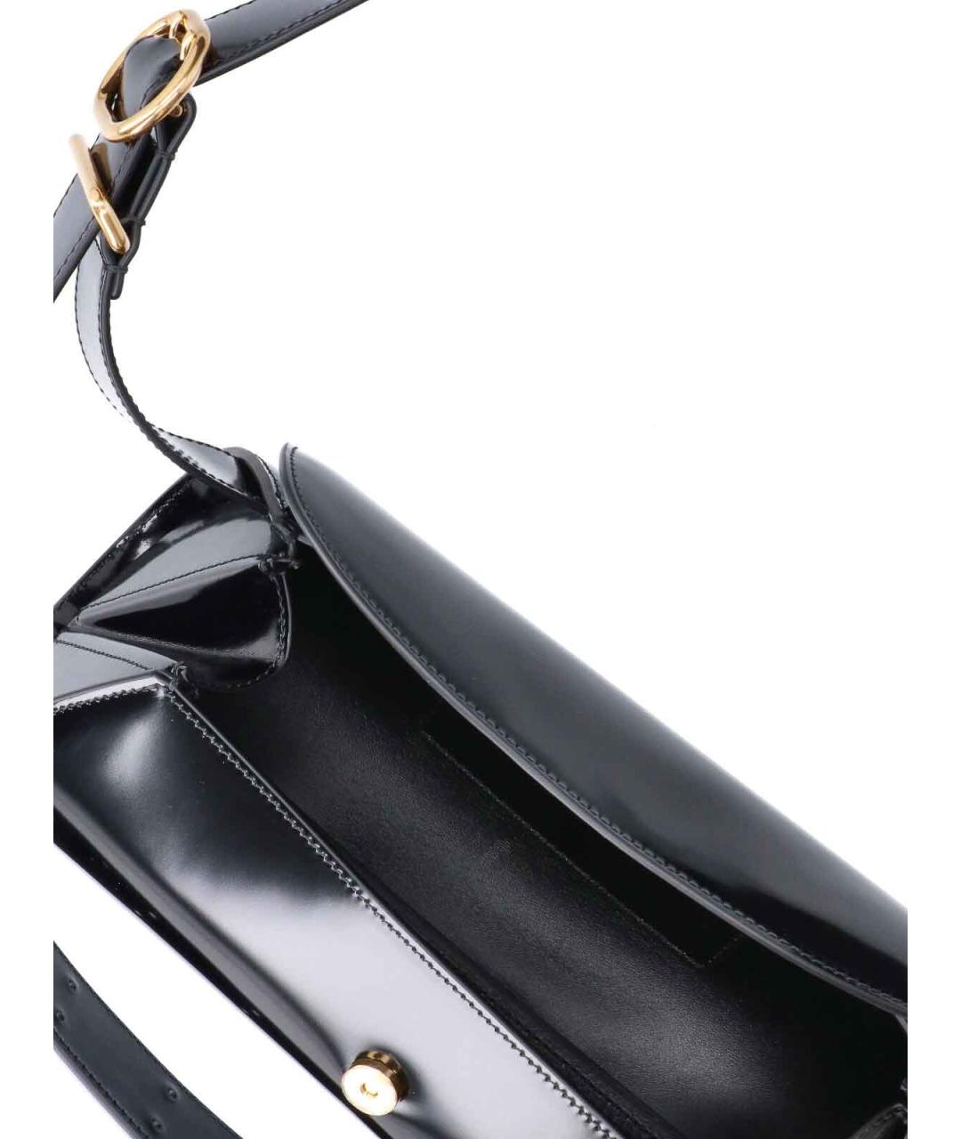 JIL SANDER Черная сумка через плечо из лакированной кожи, фото 4