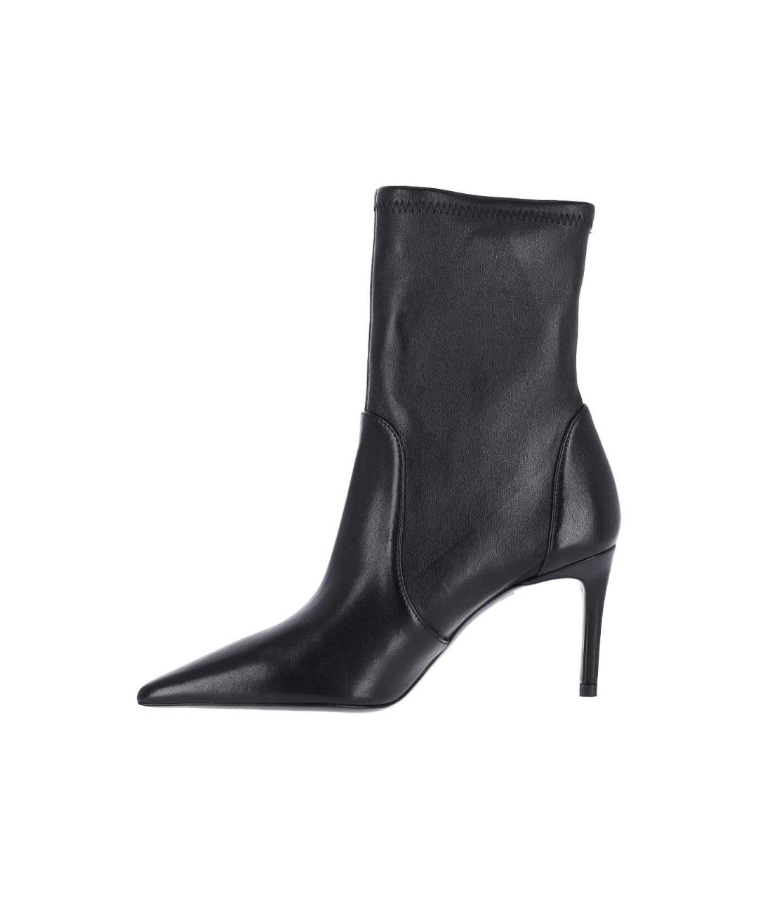 STUART WEITZMAN Черные кожаные ботильоны, фото 3