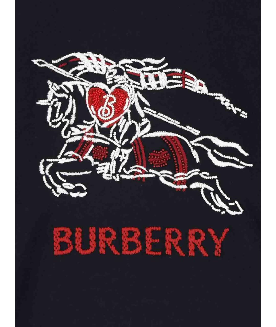 BURBERRY Черная хлопковая футболка, фото 3