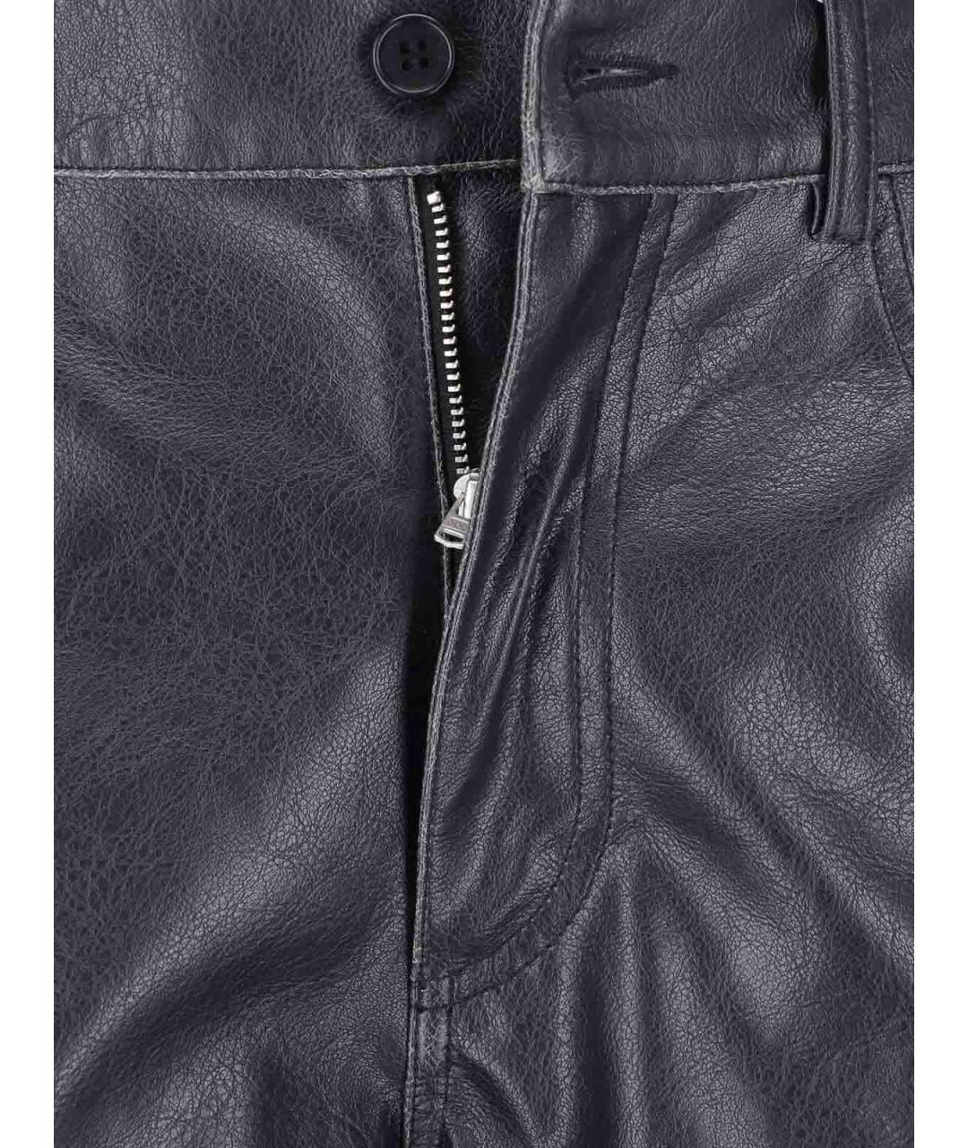 MM6 MAISON MARGIELA Черные кожаные шорты, фото 5