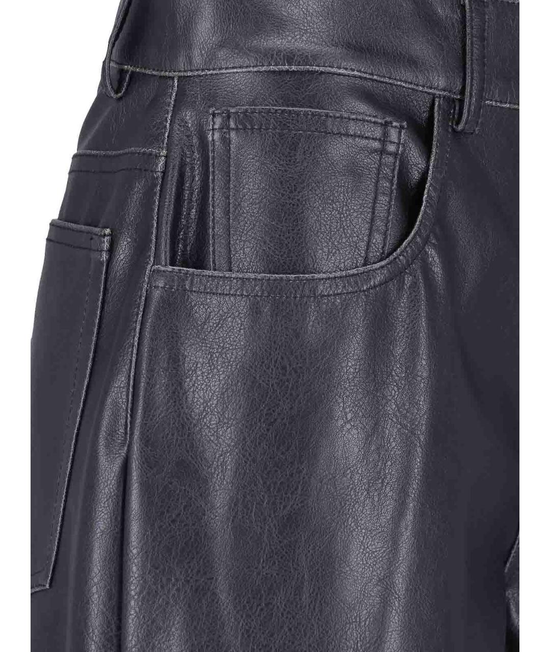 MM6 MAISON MARGIELA Черные кожаные шорты, фото 4