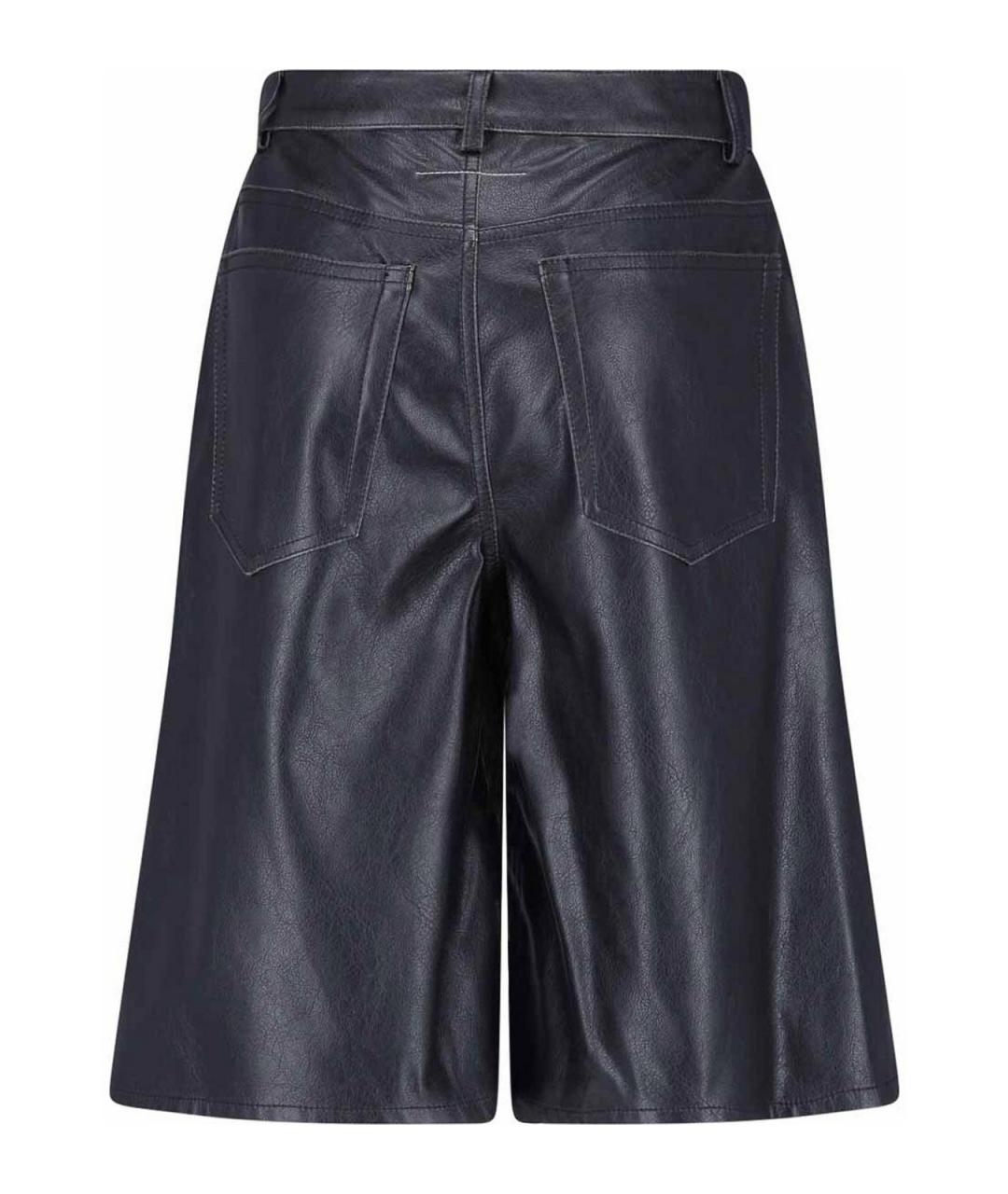 MM6 MAISON MARGIELA Черные кожаные шорты, фото 2