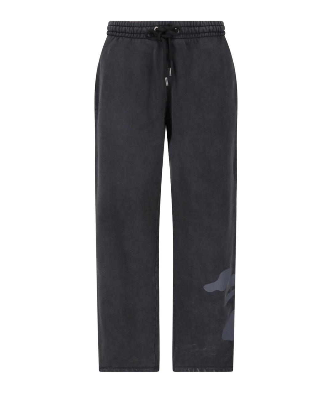 OFF-WHITE Черные хлопковые повседневные брюки, фото 1