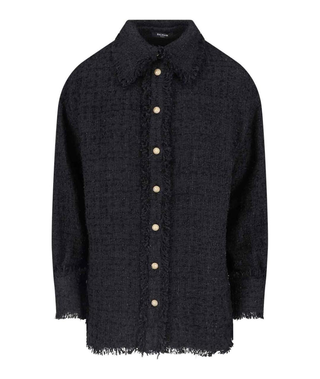 BALMAIN Черная хлопковая рубашка, фото 1