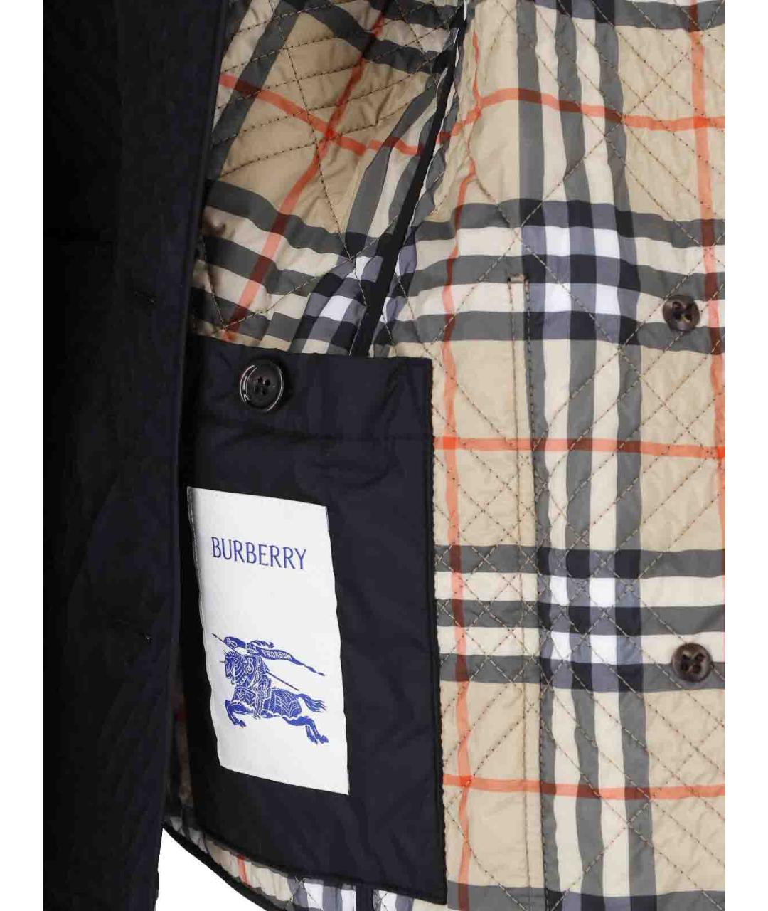 BURBERRY Черная полиамидовая куртка, фото 4