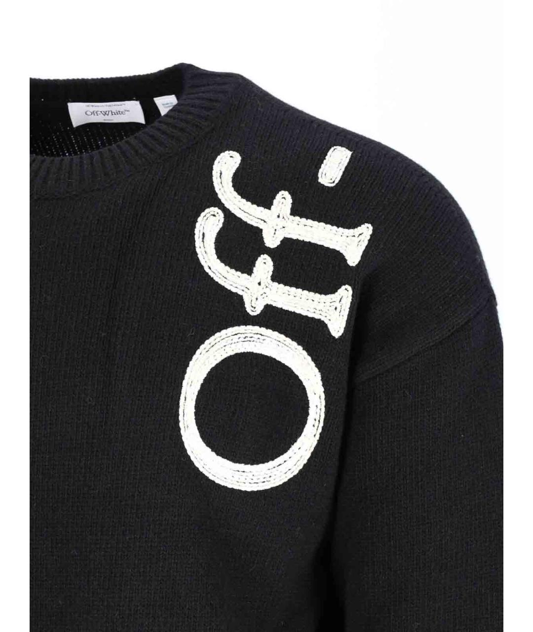 OFF-WHITE Черный шерстяной джемпер / свитер, фото 3