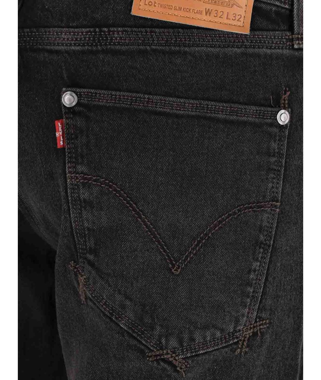 LEVI'S Черные хлопковые прямые джинсы, фото 5