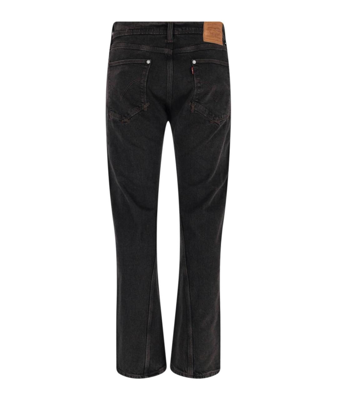 LEVI'S Черные хлопковые прямые джинсы, фото 3