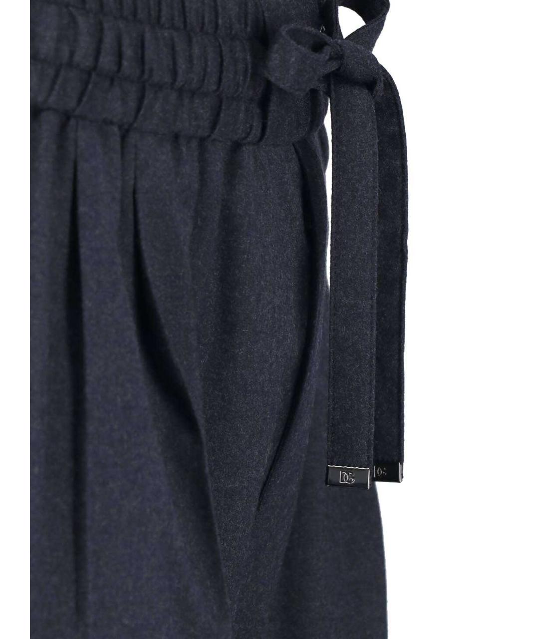 DOLCE&GABBANA Черные шерстяные повседневные брюки, фото 4