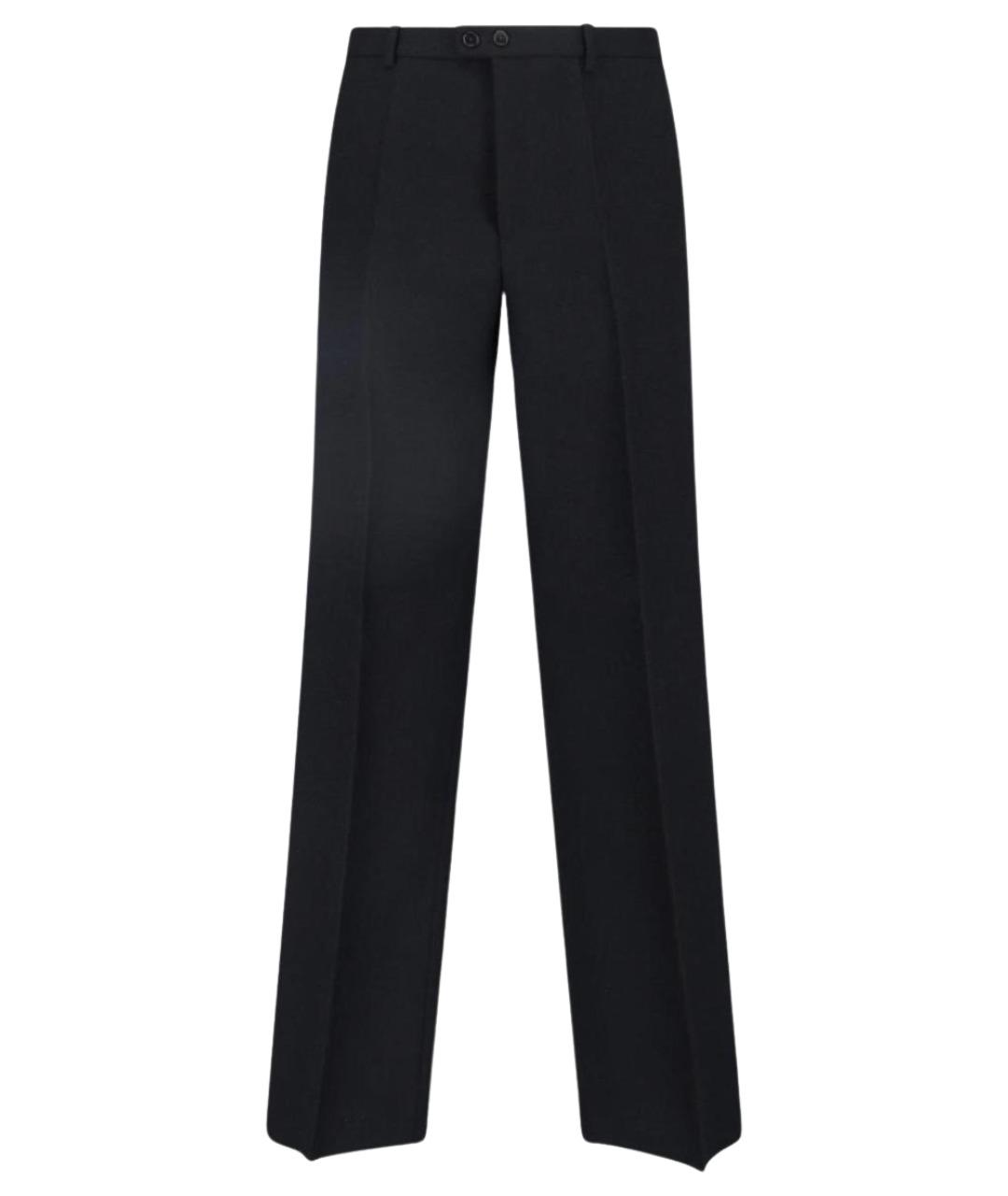 JIL SANDER Черные шерстяные повседневные брюки, фото 1