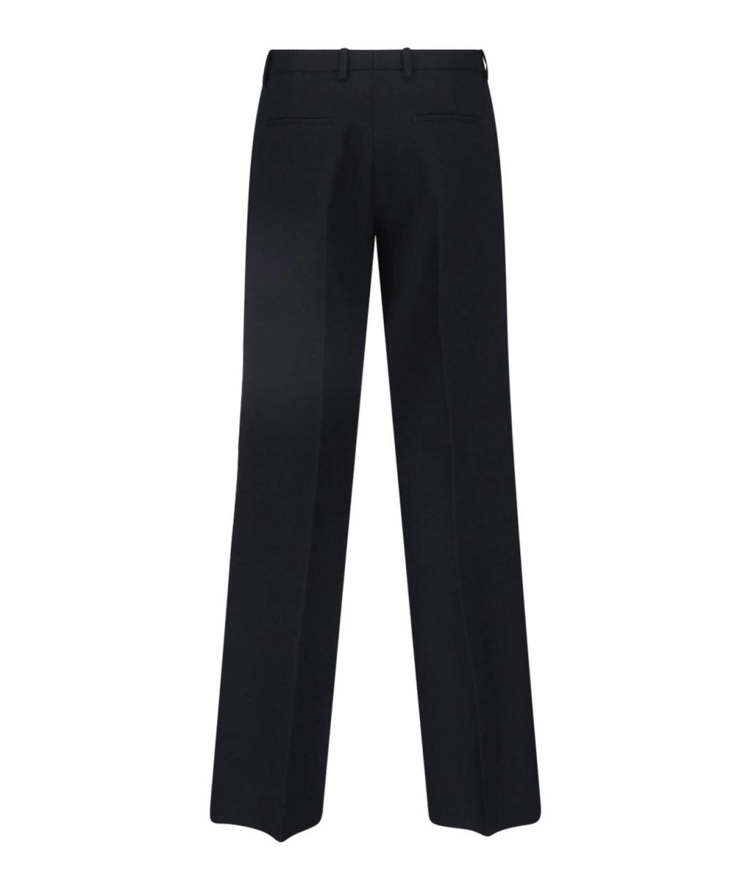 JIL SANDER Черные шерстяные повседневные брюки, фото 2