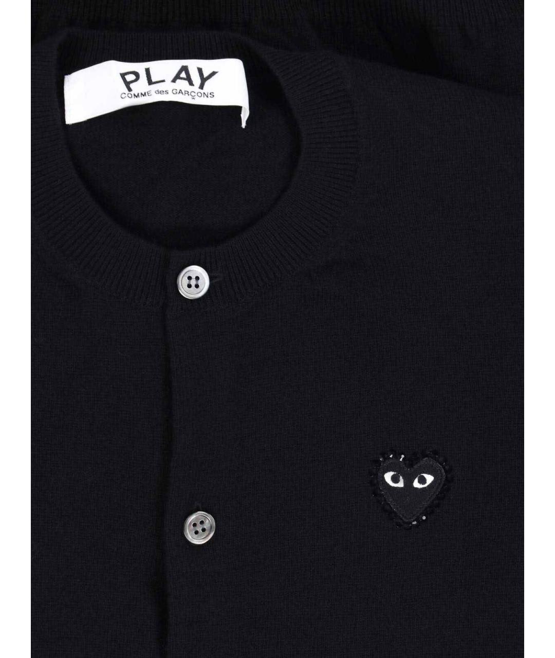 COMME DES GARÇONS PLAY Черный шерстяной кардиган, фото 3