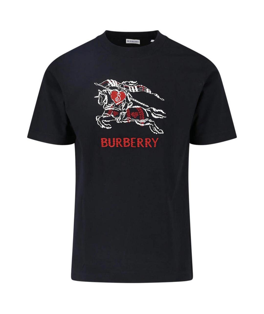 BURBERRY Черная хлопковая футболка, фото 1