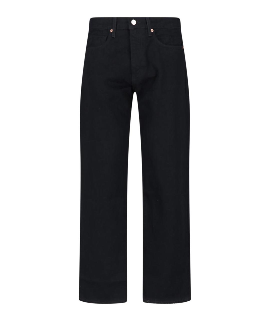 LEVI'S Черные хлопковые прямые джинсы, фото 1