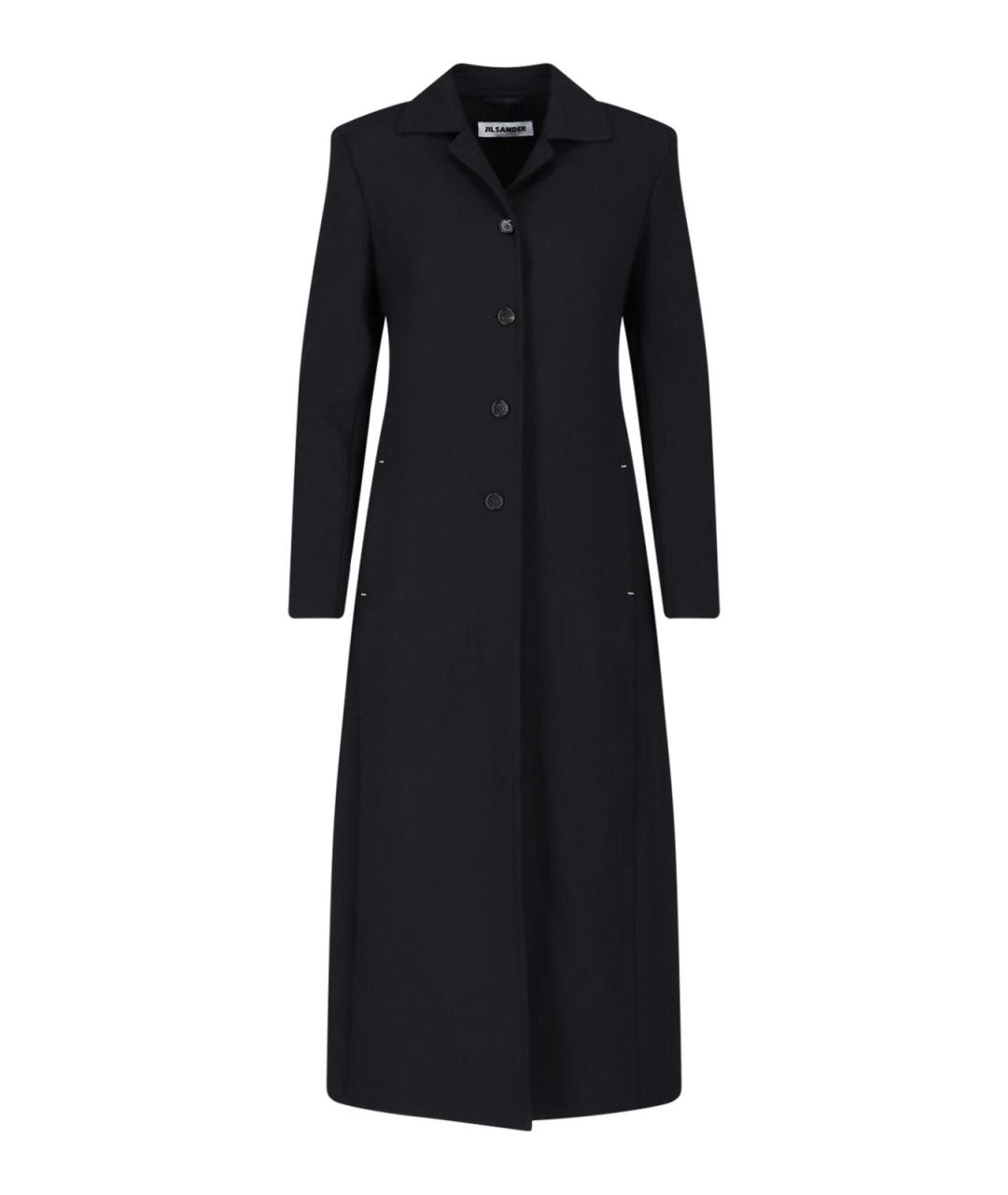 JIL SANDER Черное шерстяное пальто, фото 1