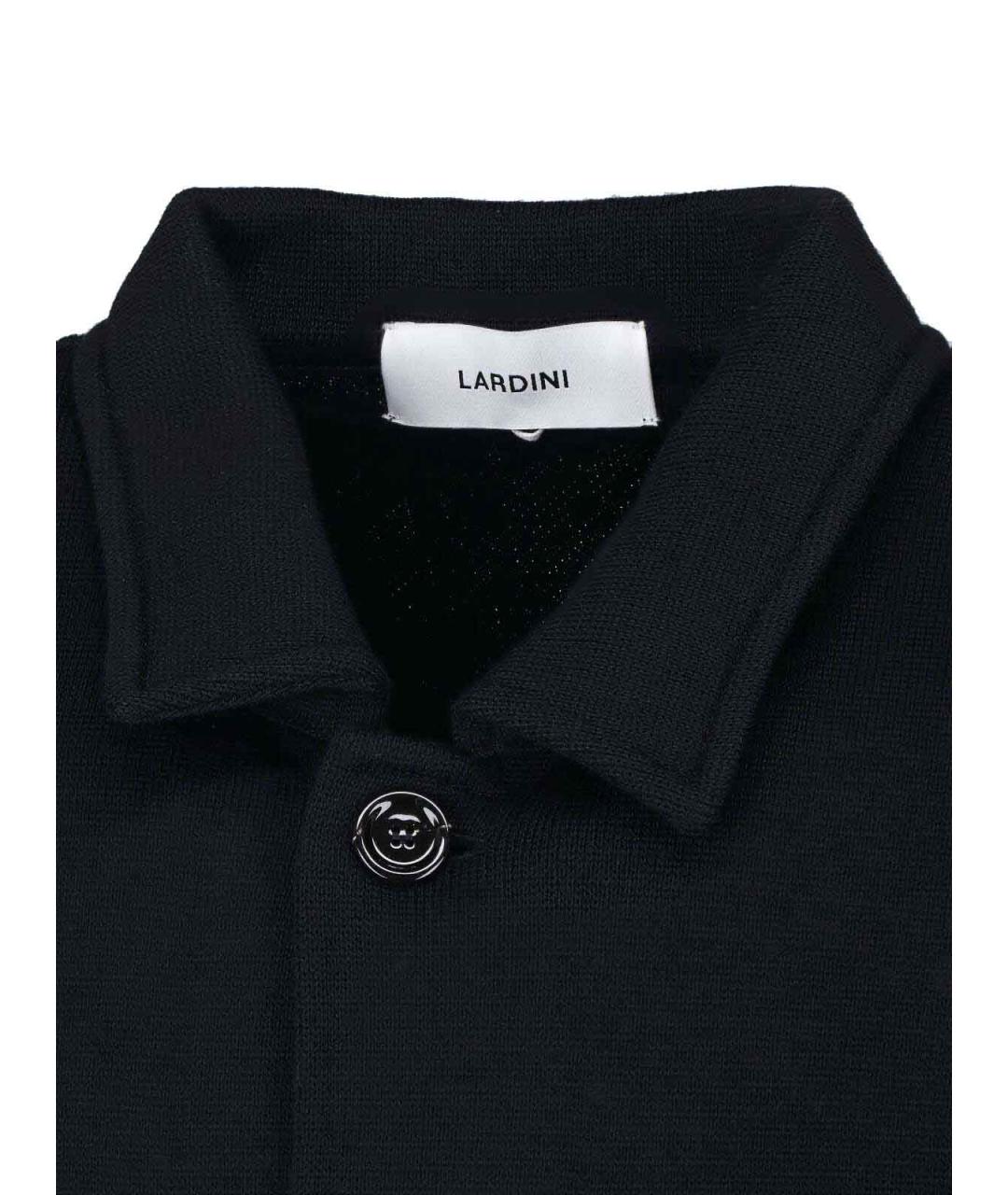 LARDINI Черная шерстяная кэжуал рубашка, фото 5