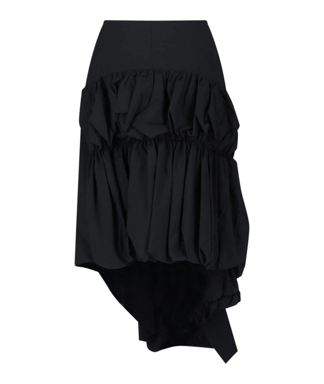 COMME DES GARÇONS Черная шерстяная юбка миди, фото 2