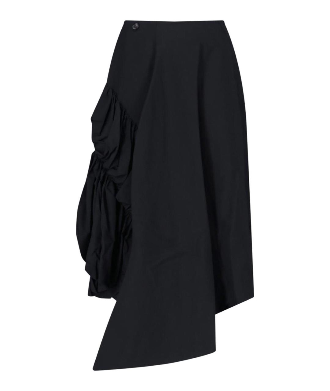 COMME DES GARÇONS Черная шерстяная юбка миди, фото 1