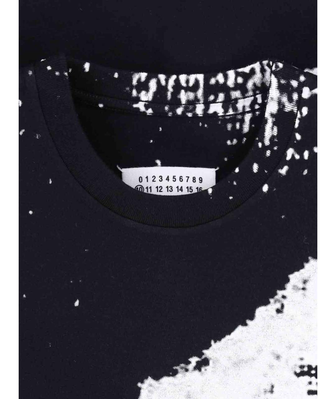 MAISON MARGIELA Черная хлопковая футболка, фото 3