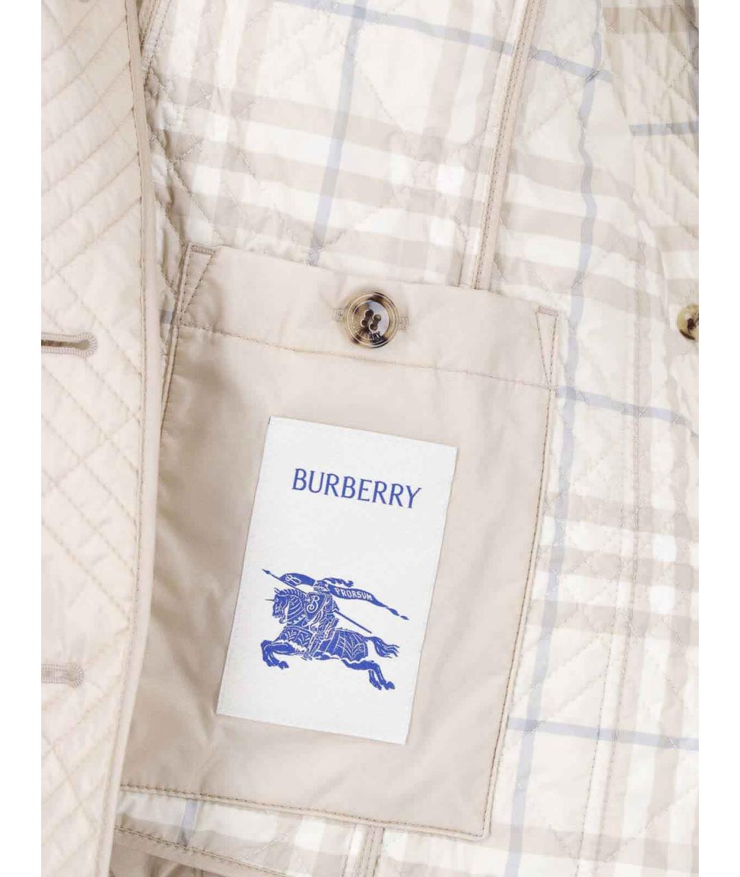 BURBERRY Бежевая полиамидовая куртка, фото 5