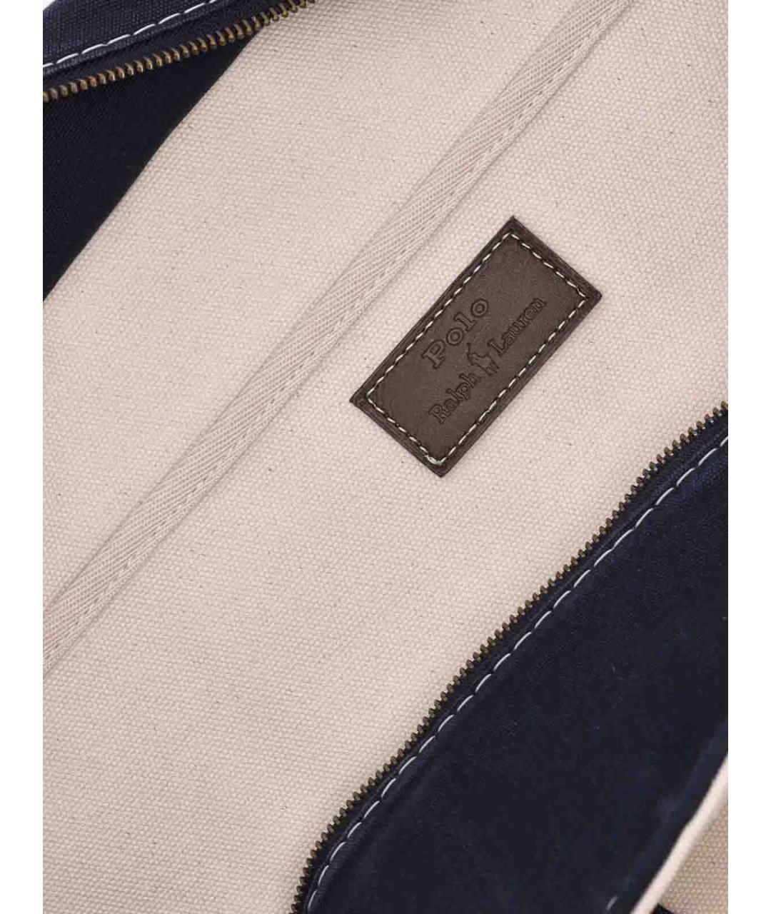 POLO RALPH LAUREN Бежевая сумка тоут из канвы, фото 4