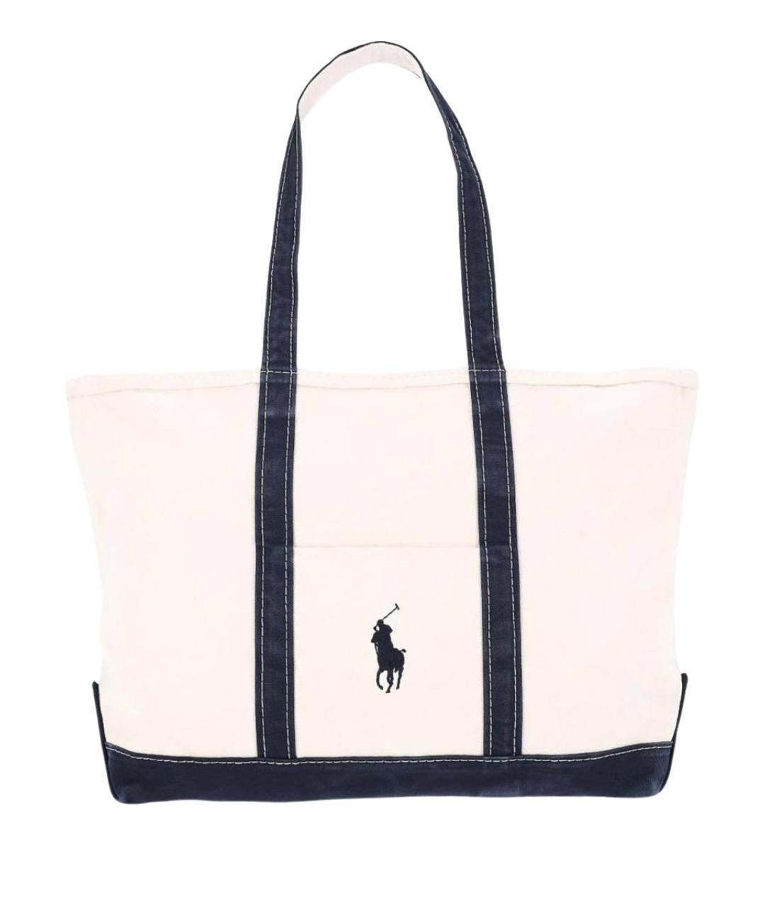 POLO RALPH LAUREN Бежевая сумка тоут из канвы, фото 1